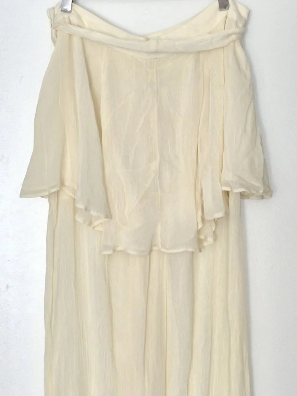 Free People Tongue Tied Sheer Balloon Pants Light Cream Color Size Large